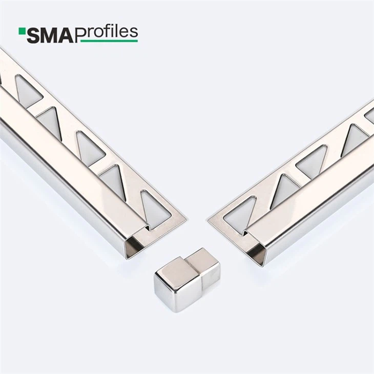 brushed stainless steel corner trim